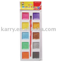 10 colors, square-shaped color cakes, simple packing